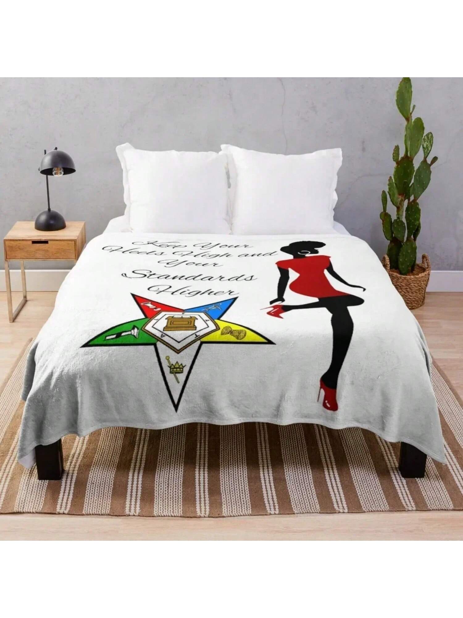 OES Keep Your Head High  Logo Sistar Freemason Throw Blanket Stuffeds Retros Blankets 75X95CM