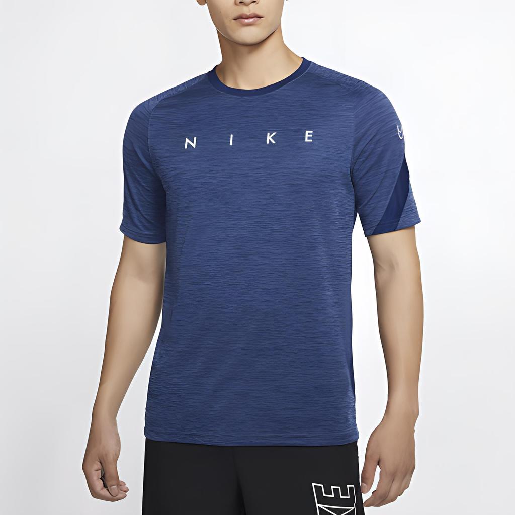 Nike Dri-Fit Academy Graphic Print Short Sleeve T-Shirt Men Tops Navy-Blue CK5538-492