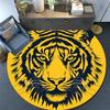 Golden Tiger Round Area Rug,Carpet Rug for Living Room Bedroom Sofa Playroom Decor,Non-slip Floor Mat