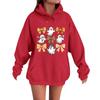 Women's Casual Fashion Comfortable Round Neck With Hood Long Sleeve Halloween Print Warm Sweatshirt