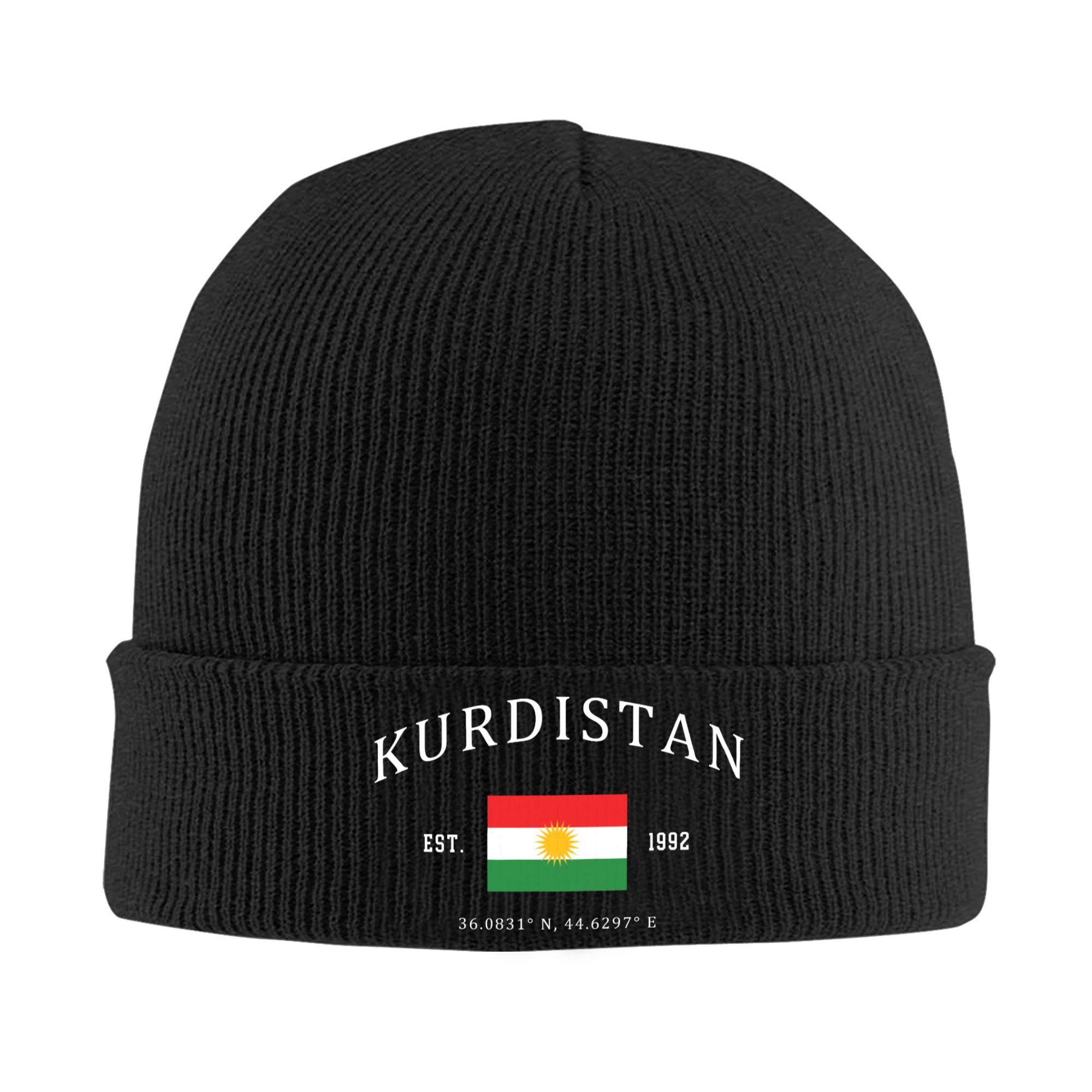 

Kurdistan Flag Emblem Skullies Beanies Caps Cool Winter Warm Women Unisex Knitting Hats Adult Unisex Bonnet Hat One Size