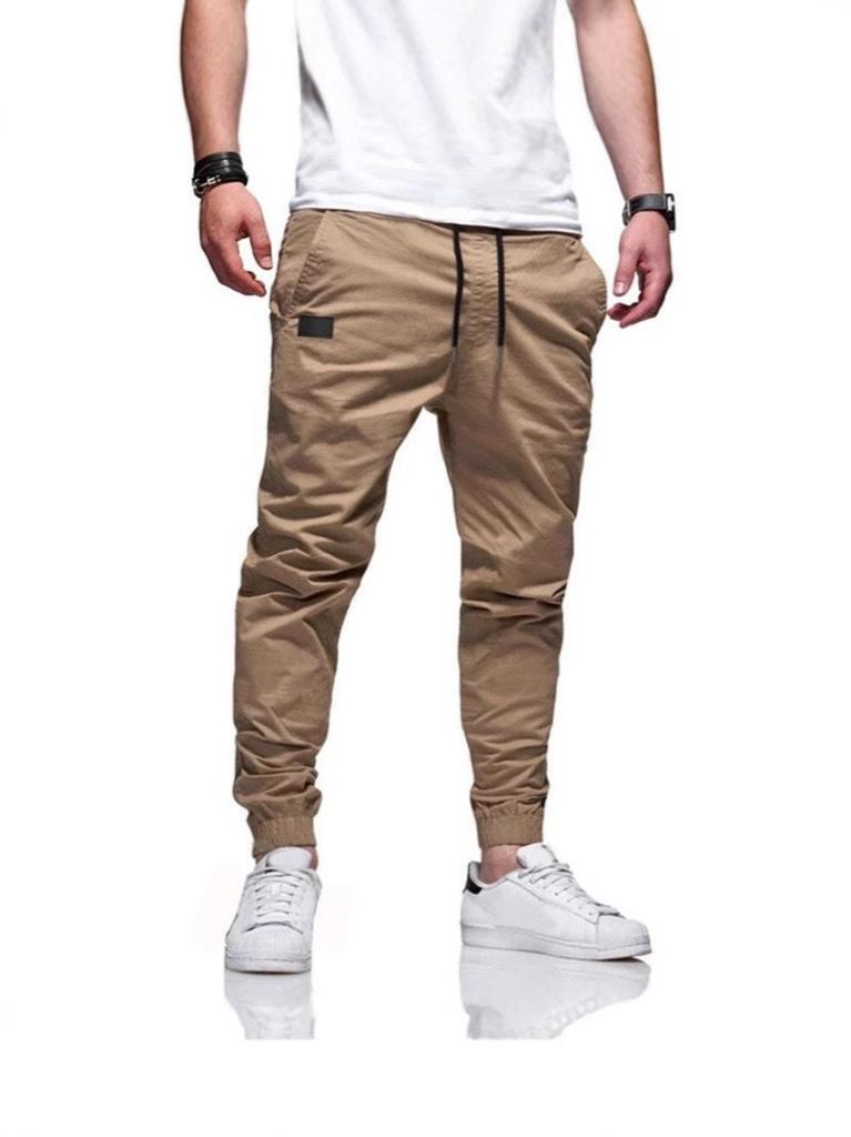 Men Cargo Pants With Drawstring For Casual Wear In Cotton Blend Fabric For Youth