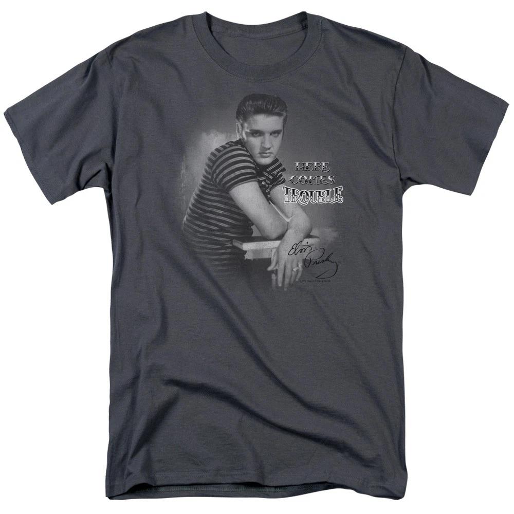 Elvis Presley - Trouble - Unisex Short Sleeve Children s T-shirt - Gray 150