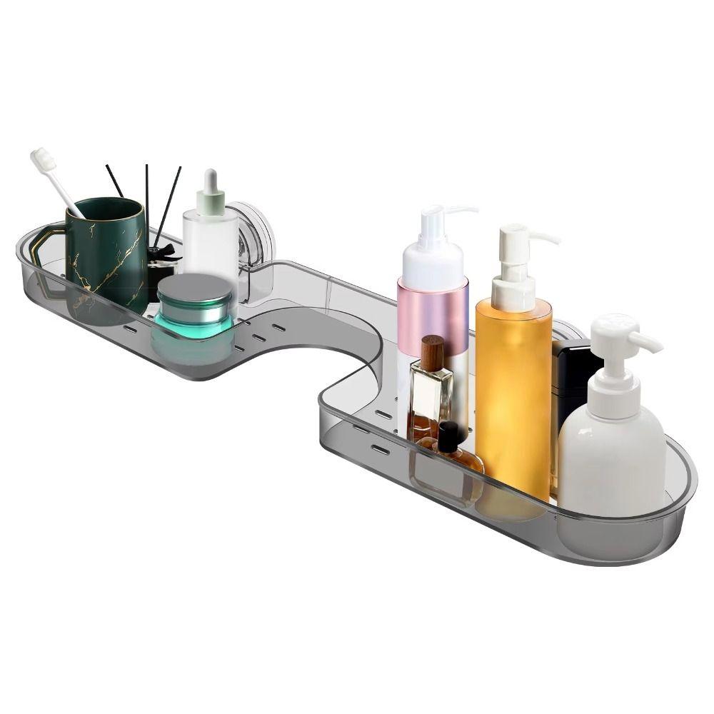 Suction Cup Faucet Organizer No Drilling Bathroom Wash Shelf Practical Faucet Storage Rack  Toilet