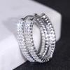Xiaomi Huitan Classic Women's Hoop Earrings with Brilliant Cubic Zirconia Luxury Silver Color Circle Earrings Temperament Lady Jewelry