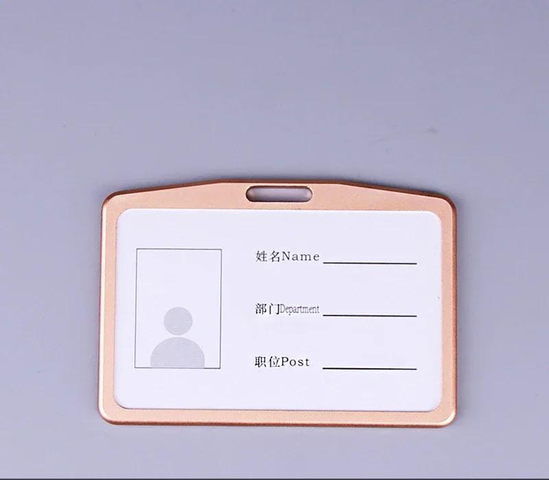 Office Metal Work Identity Badge ID Card Holder Aluminium Alloy Employee Name Cover Business Case Credit Card Holder Wallet