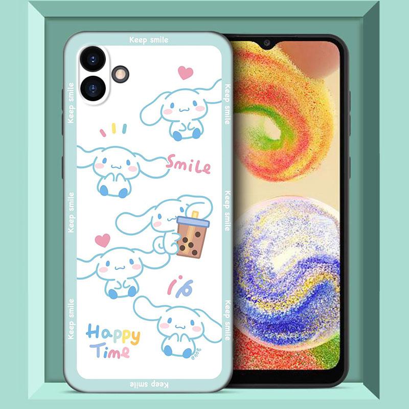 Kawaii Cinnamoroll Black Silicone Phone Case For Samsung Galaxy A01 A03 Core A04 E A02 A05 A10 A20 A21 A30 A50 S A6 A8 Plus A7