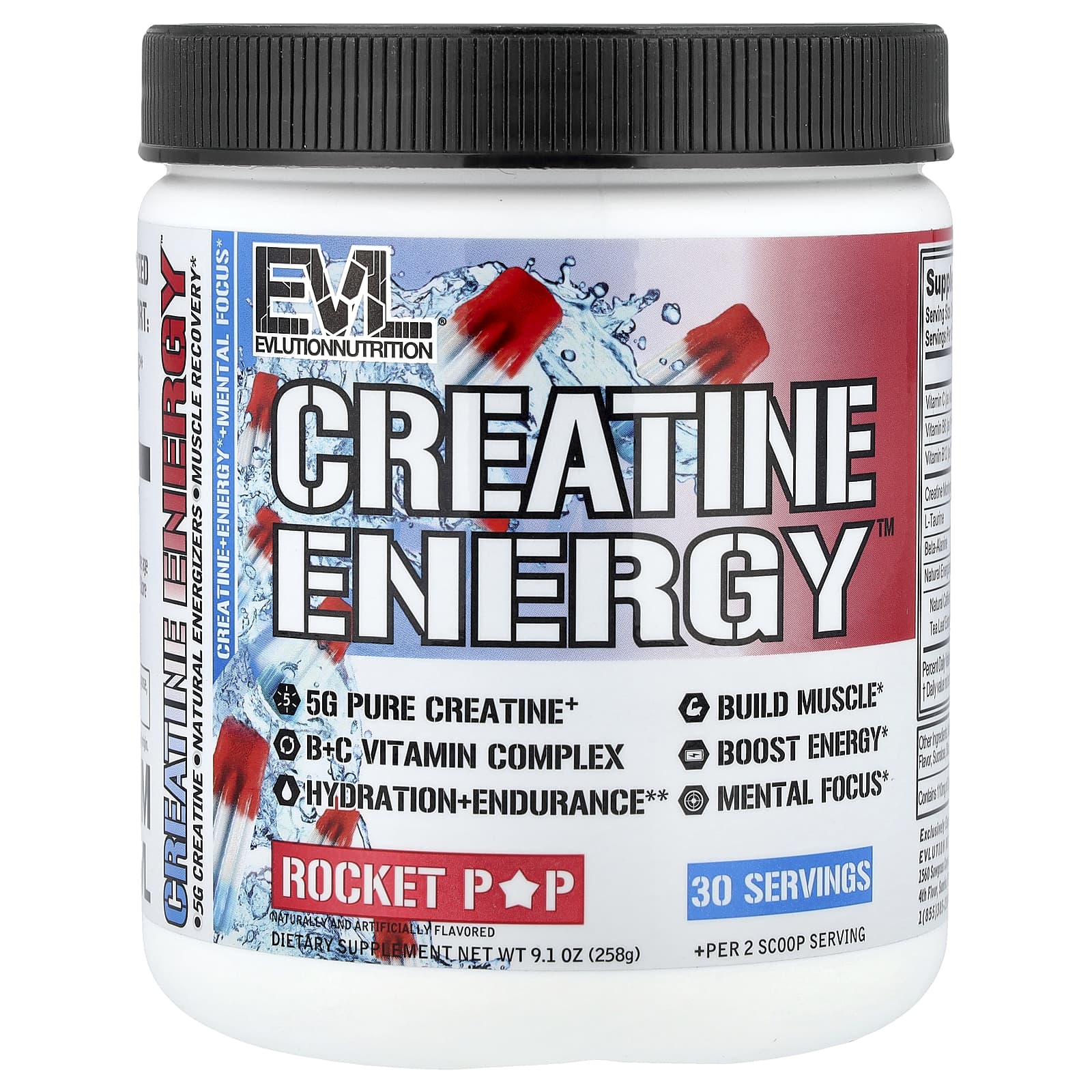 

EVLution Nutrition, Creatine Energy™, Rocket Pop, 9.1 oz (258 g)