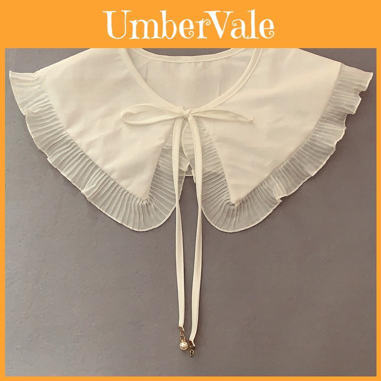 Polyester Silk Womens Ruffled Chiffon Collared Cape For Autumn Winter Fashion Accessories