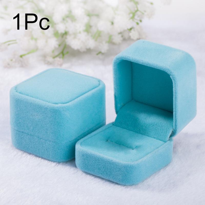 

1 шт. Витрина Подарочный кейс Свадебный органайзер для хранения Ювелирные изделия Серьги Бархатные кольца Коробки Флок