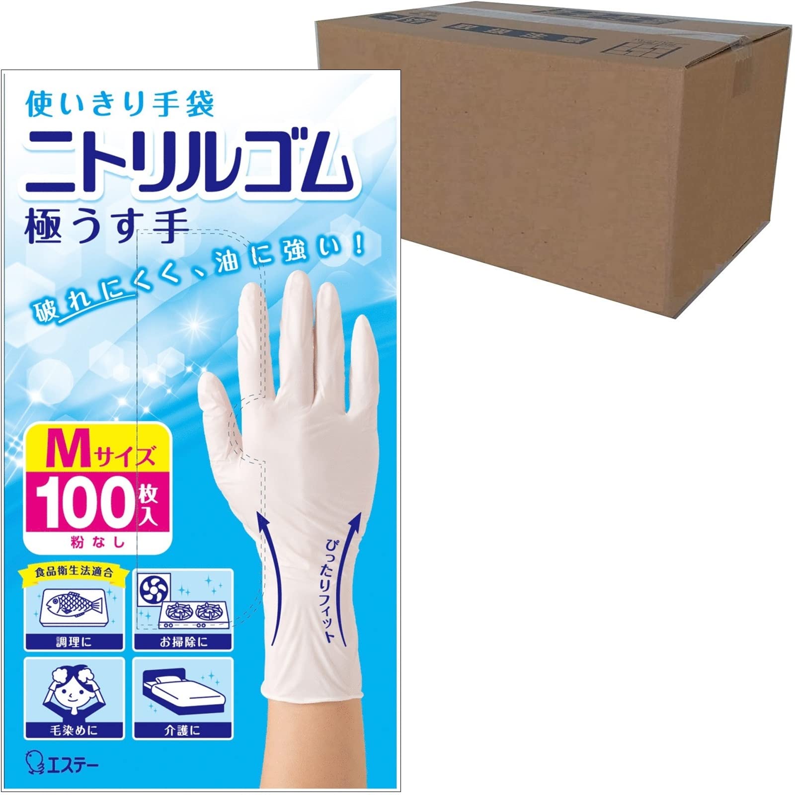 

Disposable Gloves Nitrile Very Thin M 100 sheets x 24 No For Left and Right For Hair Nursing Nitrile Disposable Sanitation Law S.S. [Case Sold] білий