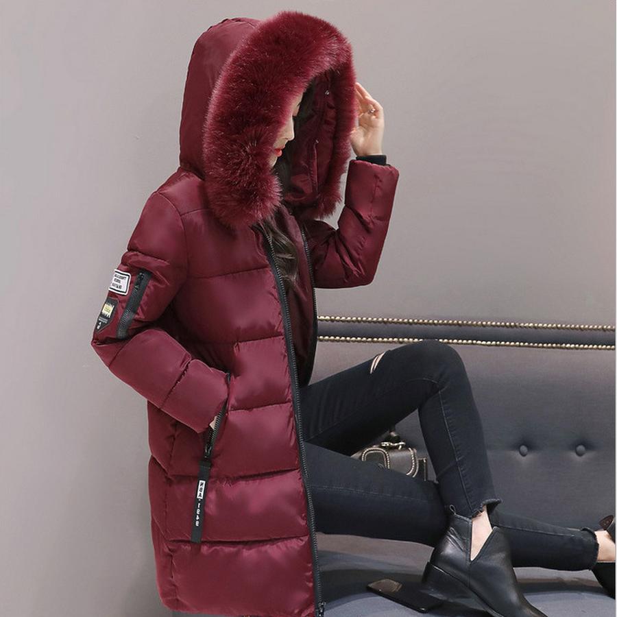 Winter New Thick Plus Size Long Sleeve Cotton Coat Women Korean Style Imported Slim Fit Hooded Printed Cotton Jacket Women