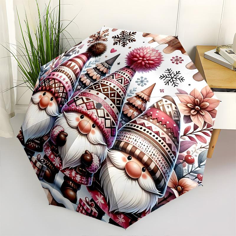 

Gnome, WinterThemed Automatic Opening and Closing umbrella 8 Ribs, Suitable for Leisure and Going Out, Outdoor Accessory, Gothic Style, Fa
