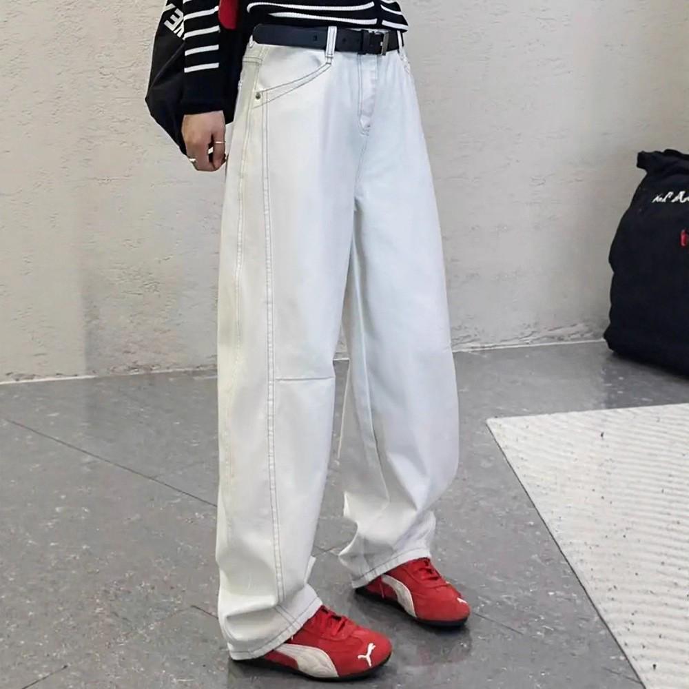 High-Waisted Women's Scimitar Jeans: 2025 Spring & Autumn Wide-Leg Slimming Banana Pants