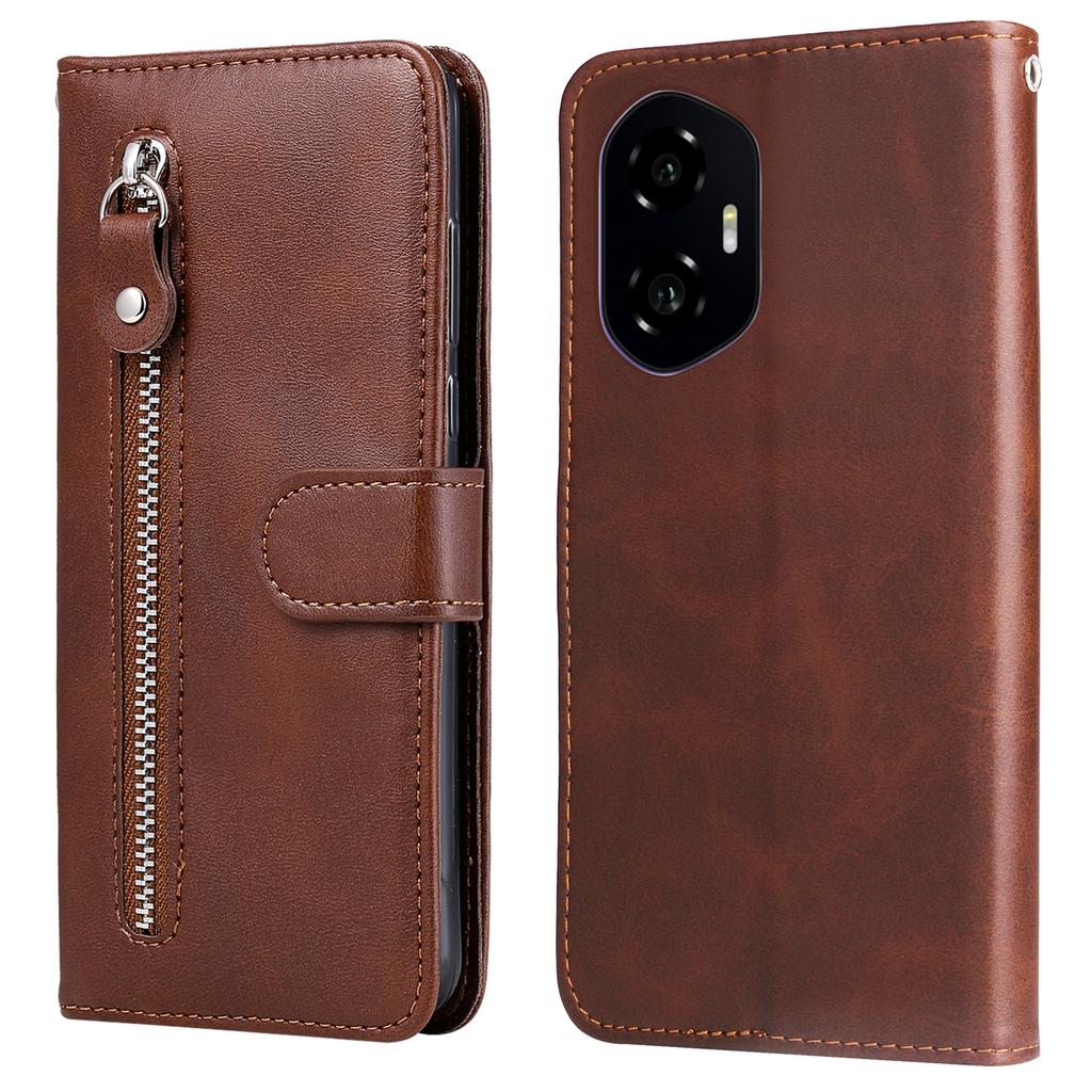For Honor 300 Case Zipper Wallet Calf Texture PU Leather Phone Cover