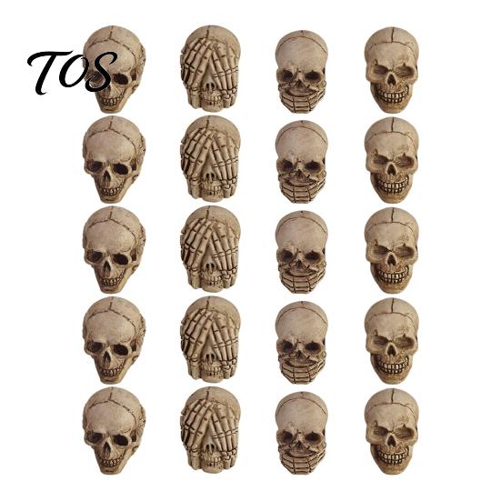 Three Wise Skeletons Figurines 20Pcs Creative Miniature Skull Figurines, Cool Statues for Garden Bonsai Landscaping Accessories Decoration, A