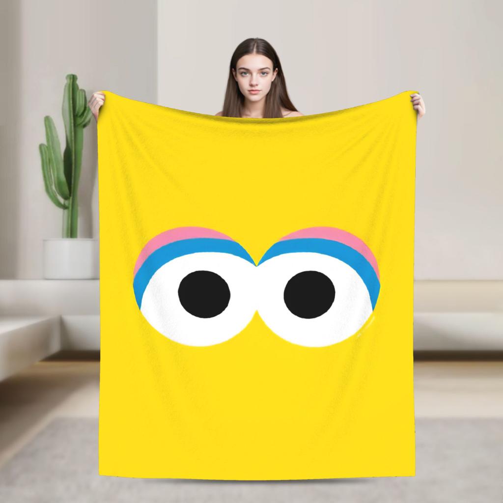Super Warm Blanket Airplane Travel Cartoon Bedding Throws S-Sesames Streets Flannel Bedspread For Couch Bed Sofa Bed Cover