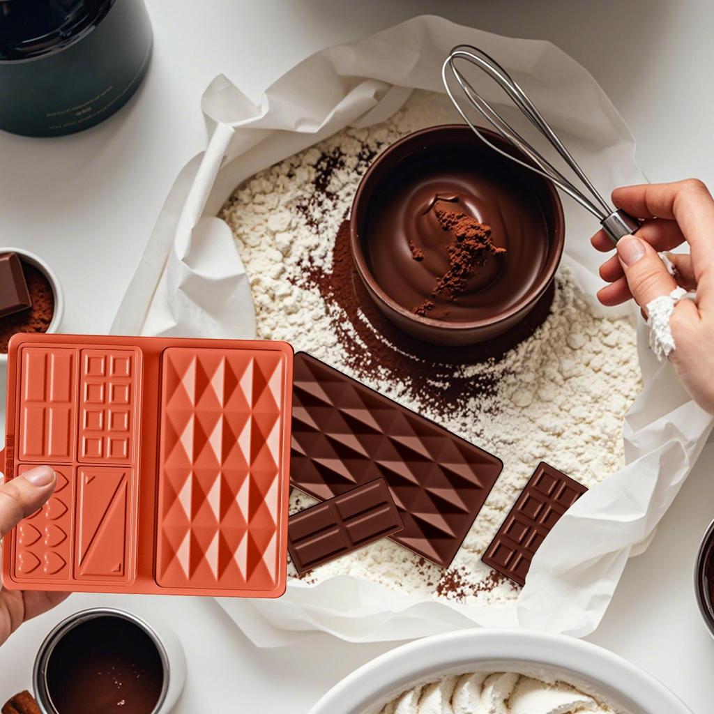 Chocolate Bar Mold Non-Stick Snack Bar Chocolate Mold Dessert Molding Kitchen Baking Supplies For Cake Shop Home Farmhouse Cafe