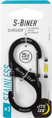 NITEIZE Esbiner Slide Lock Carabiner #3 Black LSB3-01-R6 (Japanese Genuine Product)