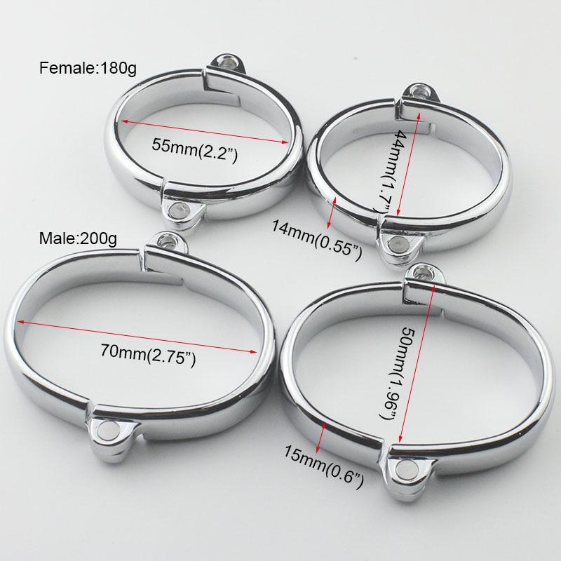 Locking Metal Handcuffs Lockable Wrist Cuffs  Slave Play Cuffs & Shackles