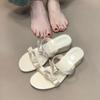 Bow Sandals Women 2025 Summer New Wear Beach Temperament Elegant Sweet Style Slippers