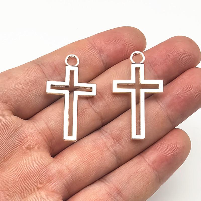 Retro Zinc Alloy Cross Pendant for DIY Jewelry