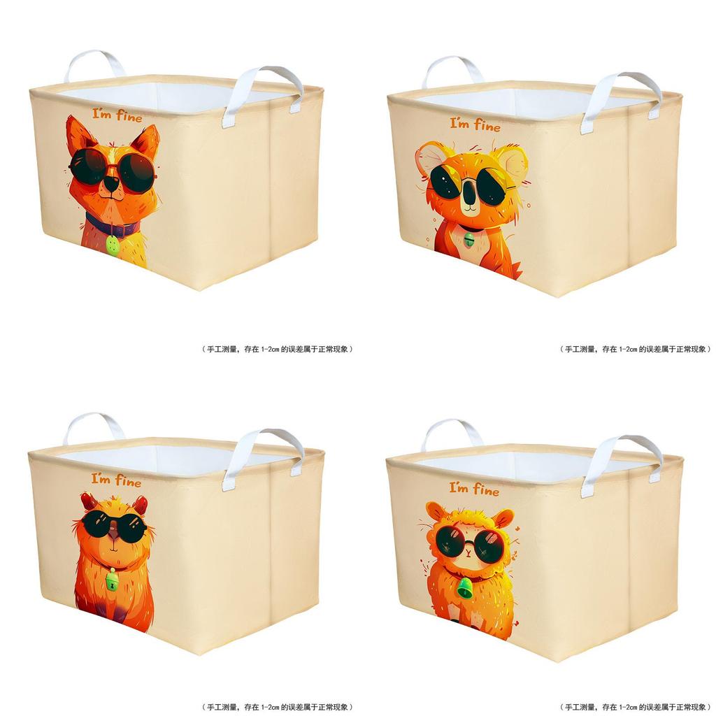 Canvas Cloth Collapsible Storage Basket For Dormitory Clothes And Toy Organization