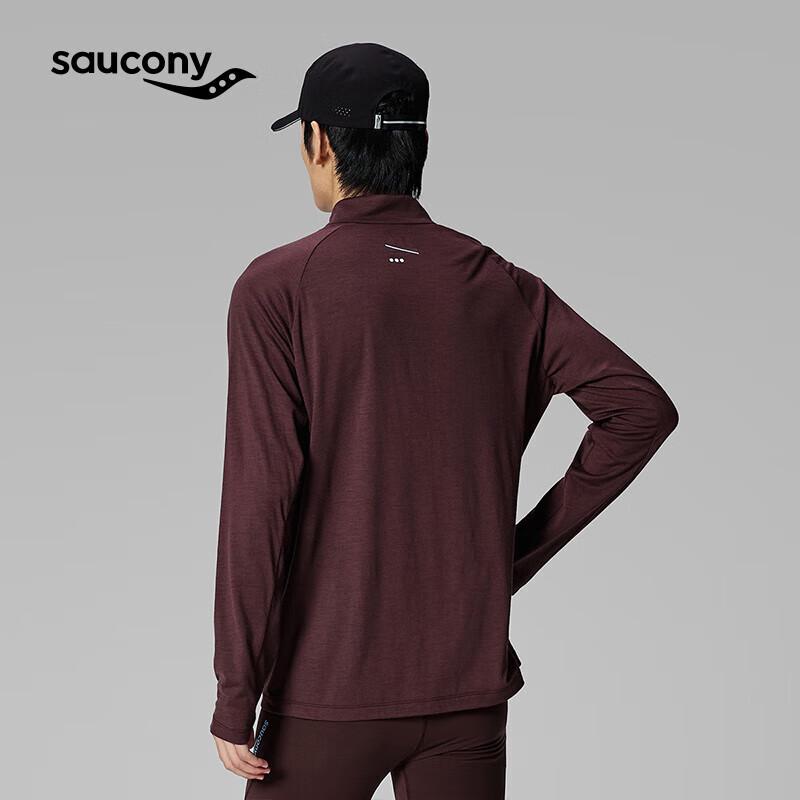 SAUCONY Men's Wool Blend Half-Zip Long Sleeve Top
