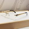 European and American fashion niche trendy brand retro rhombus frameless sunglasses light luxury literary and artistic style sunglasses
