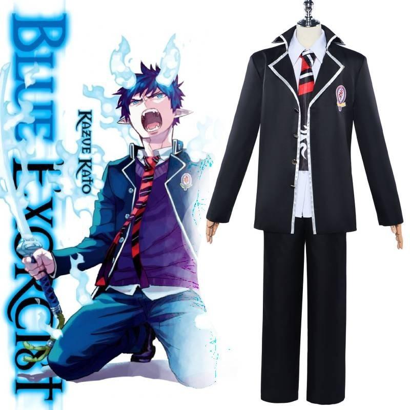 Blue Okumura Exorcist Rin School Uniform Costume Outfit Cosplay Coat Animation
