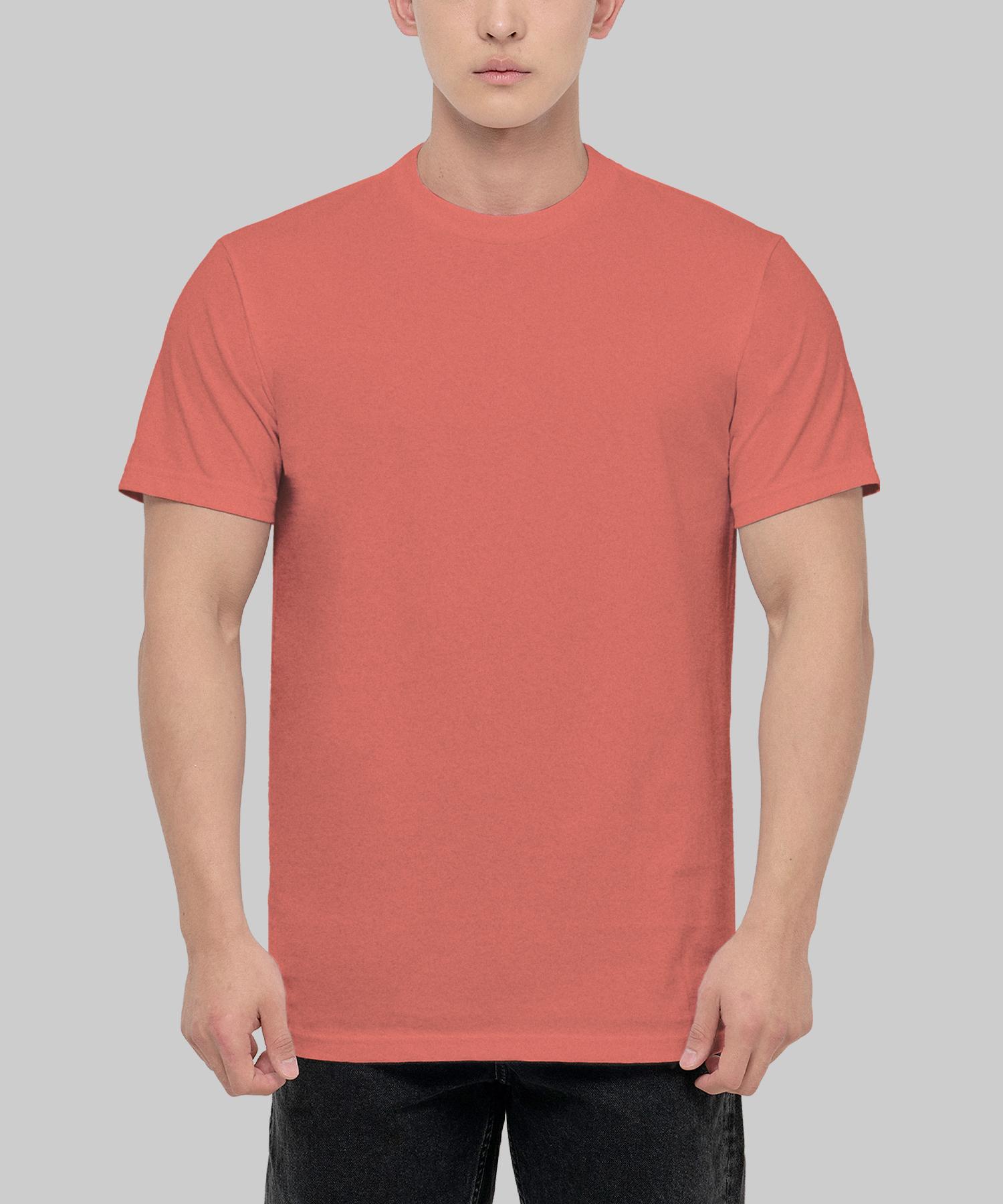 Shakawear 6.0Oz Active Plain Basic Short Sleeve T-Shirt_Coral S