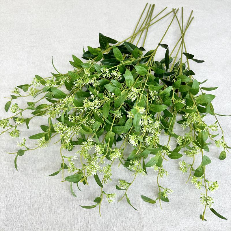 Wedding Celebration Artificial Wintergreen Leaves With Pearl Accents For Photography And Gifts