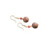 8mm Agarwood and Red Agate Chinese-Style Buddhist Earrings