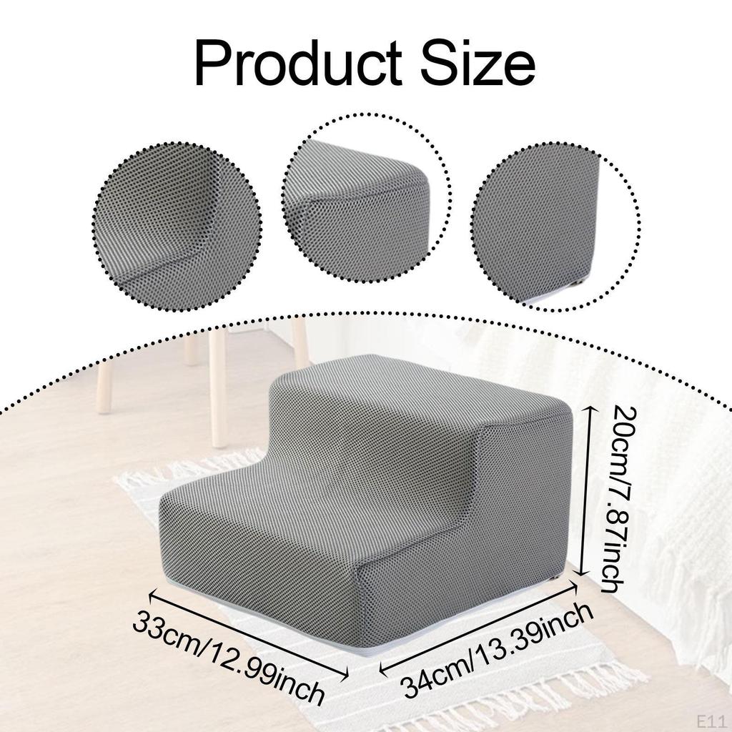 2 Step Dog Ramp for Small Pets, Washable Non-Slip Stairs Couch And Window Access
