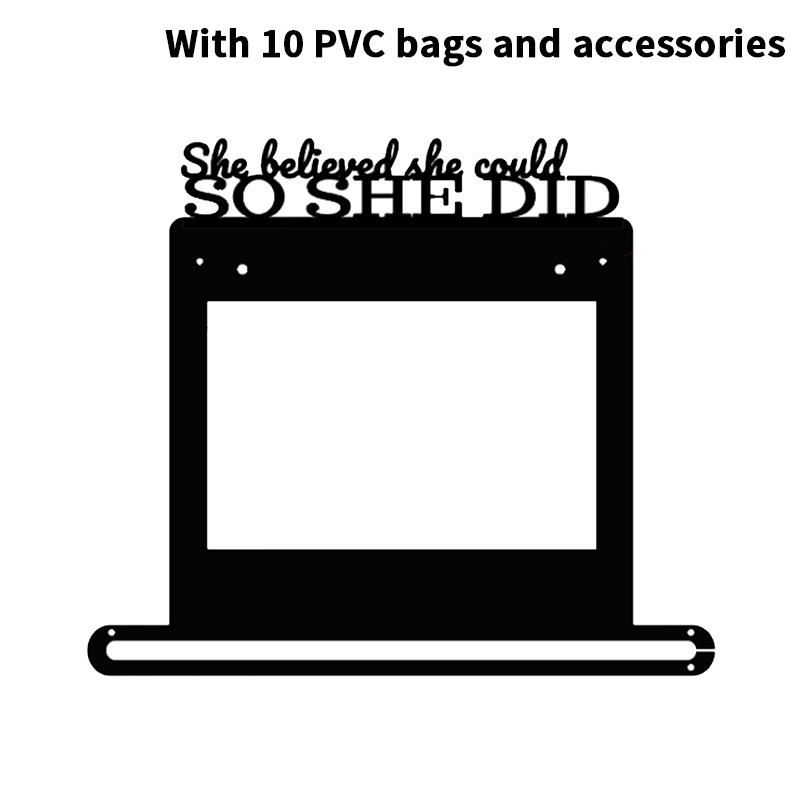 Metal Wall Mounted Wrought Iron Medal Hook Medal Rack Hanging Display Stand Square Rack With Number Cloth Rack Wall Decoration