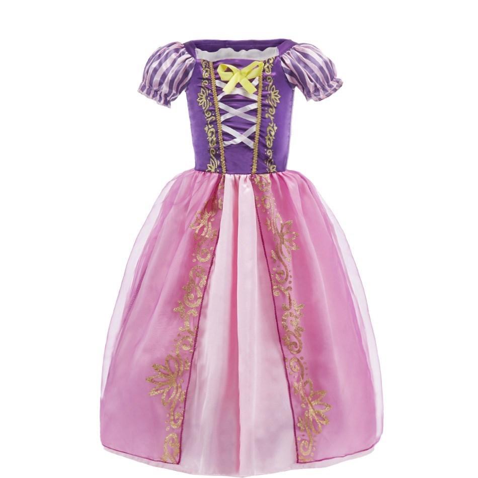 Little Girl Cinderella Dress Rapunzel Belle Halloween Costume Kid Birthday Party Christmas Fancy Evening Dress 2-10 Years
