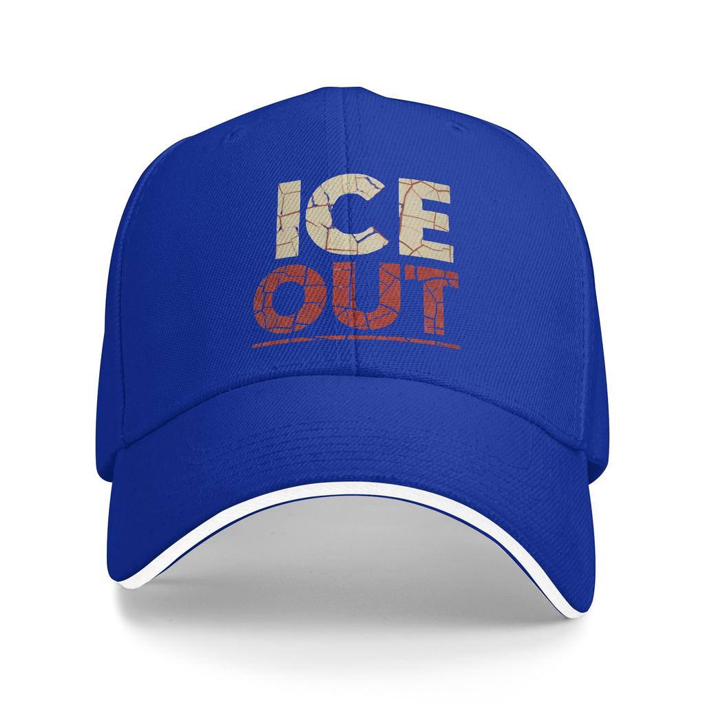 Ice Out Vintage Style Casual Baseball Cap Spring Trucker Hat Hiking Fishing Hip Hop Hats Men Adult Fitted Retro Baseball Caps