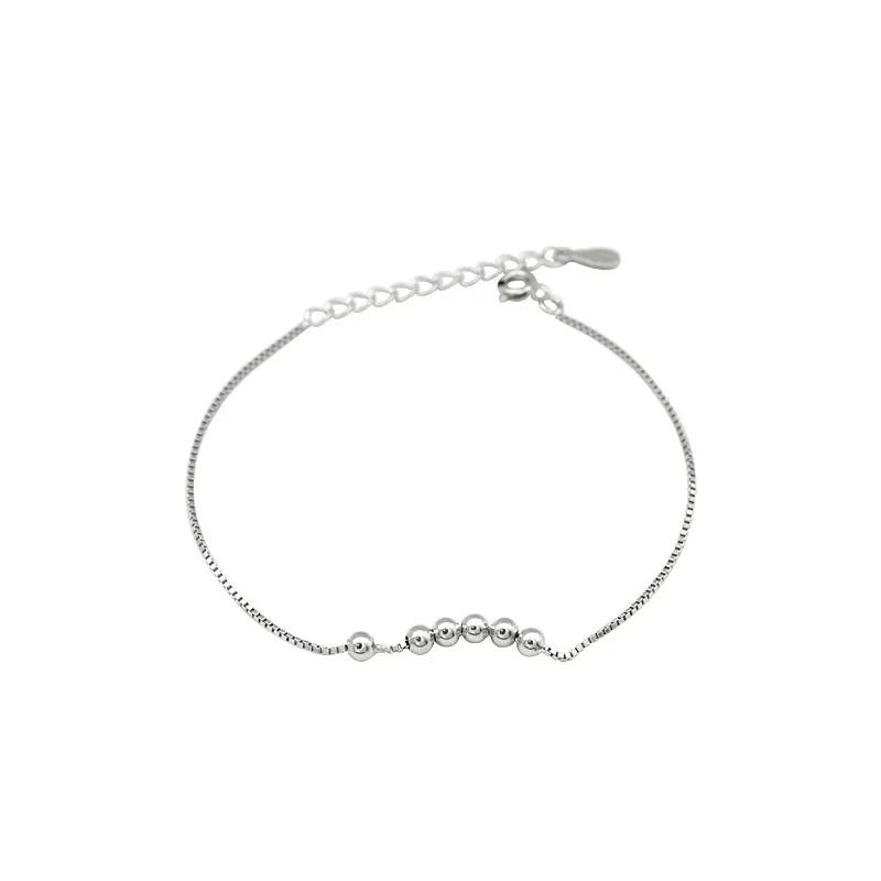 Silver Color Small Doudou Silver Bead Bracelet Beads Exquisite Simple Women Bracelet Fine Jewelry Accessories for Women