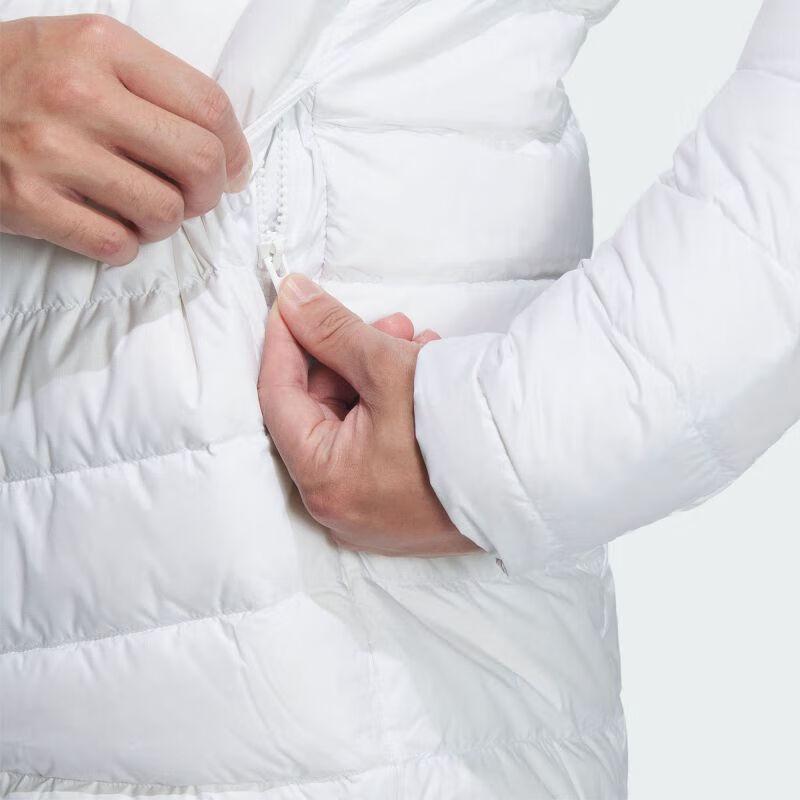 Adidas Wind.Rdy Heat And Water Repellent Full Zip Down Jacket With Quilted Logo Men Outerwear White HZ6070