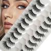 3D Curled Wispy Bushy Half Eyelash Eye Tail Lengthening Natural Fluffy Lashes  Women