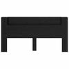 Storage Headboard with LED Lighting Black Oak Wood Based Material