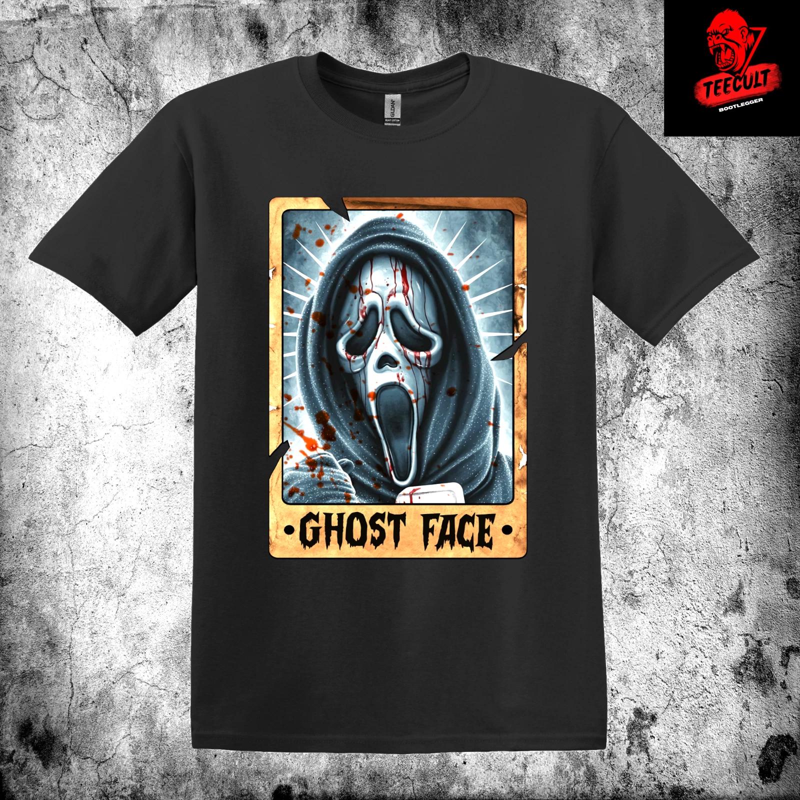 Men s and Women s T-shirts Ghost Face Scream Tarot Card Horror Villain Halloween Unisex XXL