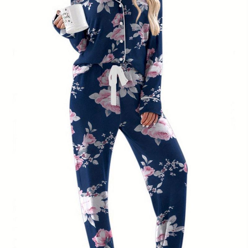 Women's Long-Sleeve Pajama Shirt - Casual Button-Down
