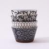 Japanese Underglaze Color Ceramic Bowl Set High Foot Rice Bowl Large Capacity Retro Tableware