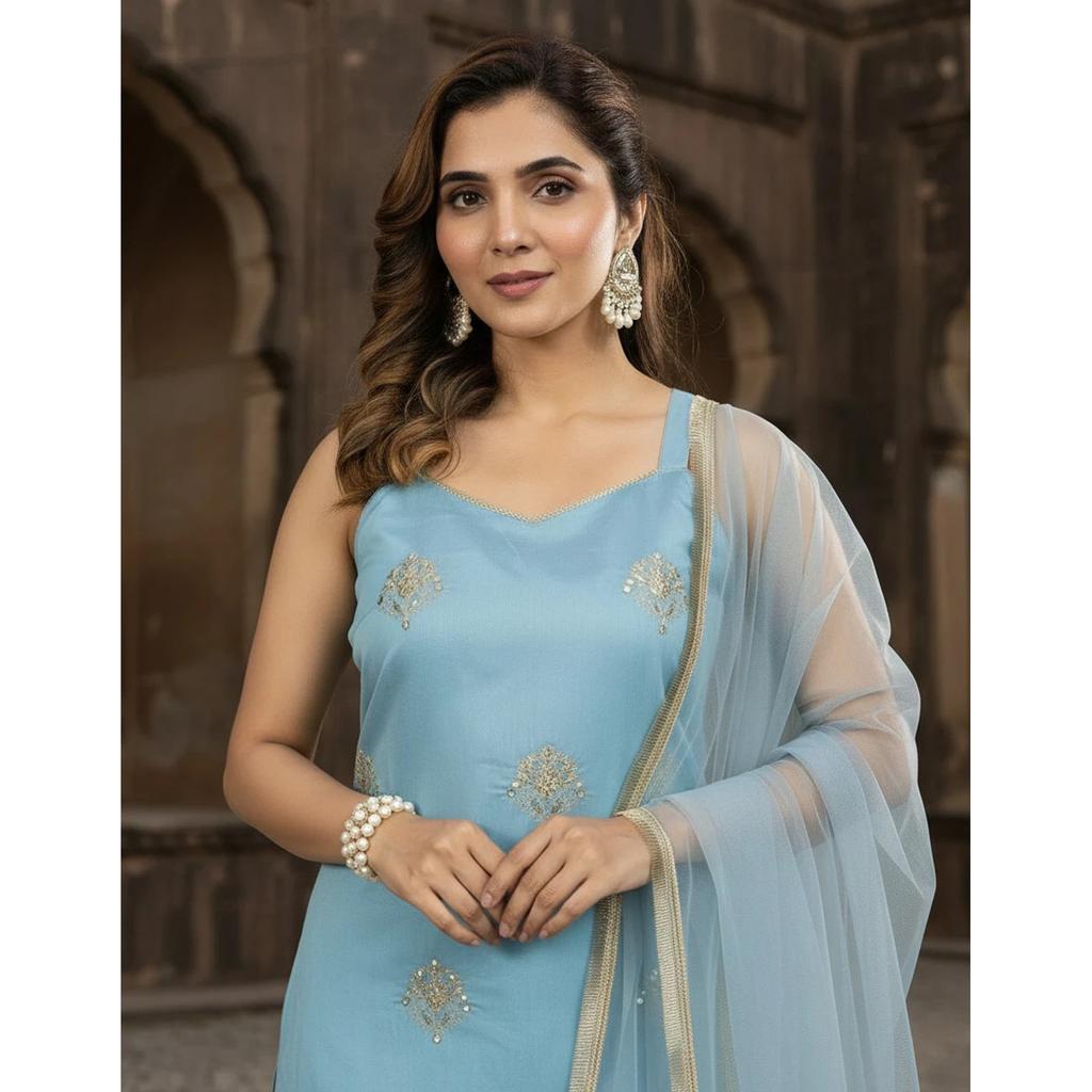 Bollywood Designer Ethnic Kurti Pant Dupatta Set Indian Women's Party Wear Suit