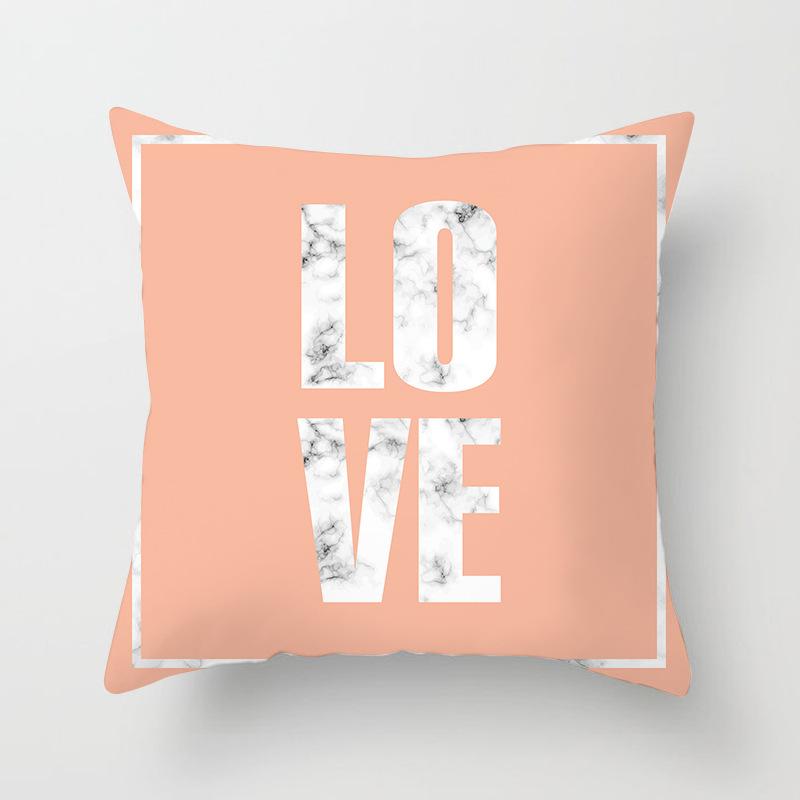 Ins Marble Geometric Print Square Pillow Cover Sofa Cushion Cover