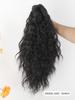 18-Zoll-Klauen-Clip-In-Pferdeschwanz-Verlängerungen, mehrschichtiges Haar, flauschiges, dickes, gewelltes schwarzes Haarverlängerungsstück, weiches synthetisches Haarteil für Frauen