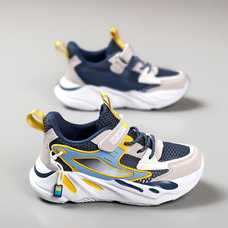 Frame Shoes Single Net Breathable Boys Shoes 2025 Spring and Summer New Hollow Children's Sports Shoes Medium and Large Children's Boys