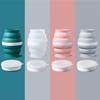 Portable Silicone Cup Foldable Travel Mug Heat Resistant Collapsible Water Cups with Lid Chain for Outdoor Activity Camping Drinking