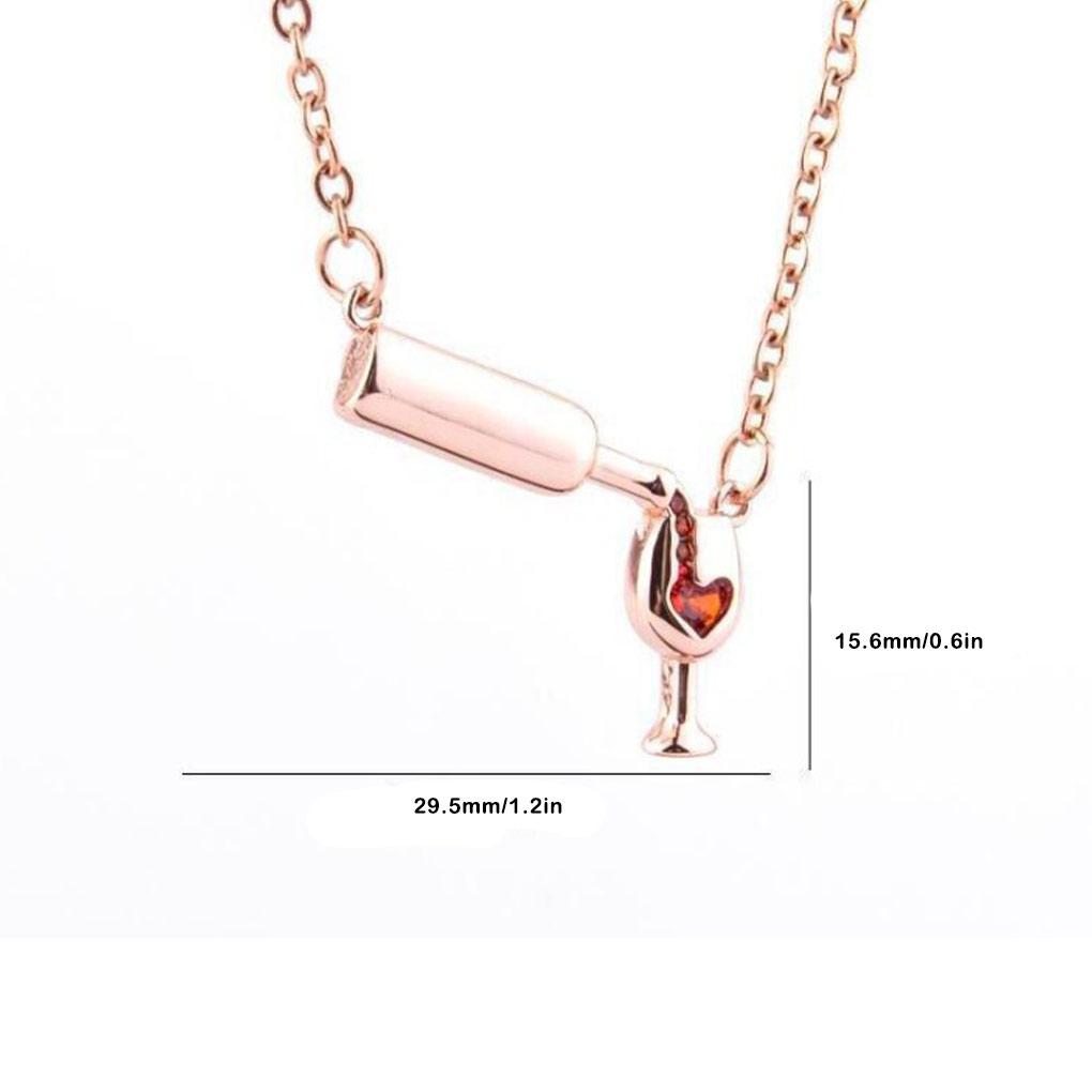 Lightweight Glass Pendant Necklace For Fashionable Women Wine Glass Pendant Cup Necklace Wine Bottle